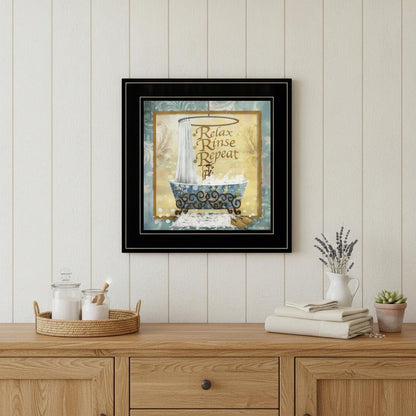 Relax Rinse Repeat 2 Black Framed Print Bathroom Wall Art HomeRoots