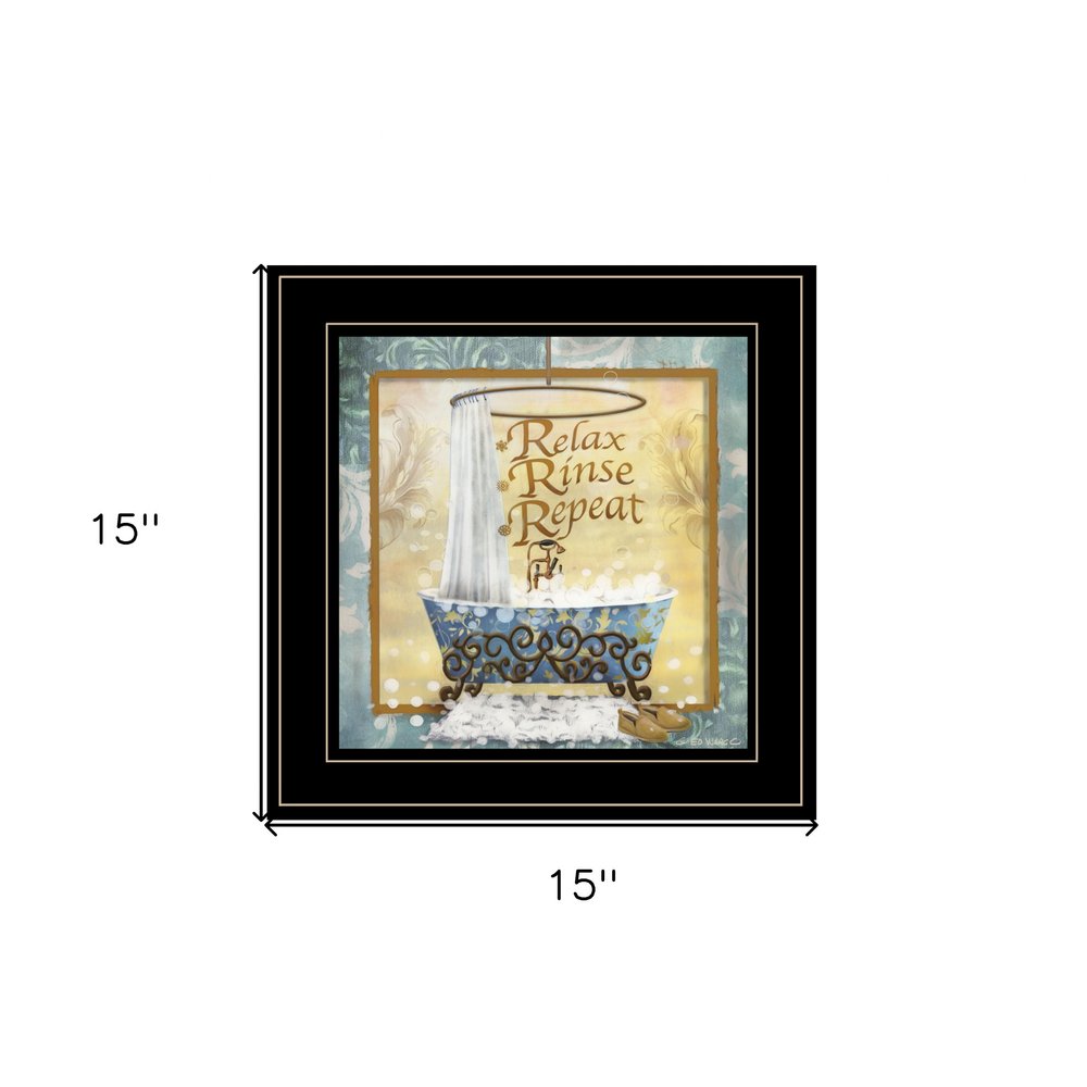Relax Rinse Repeat 2 Black Framed Print Bathroom Wall Art HomeRoots