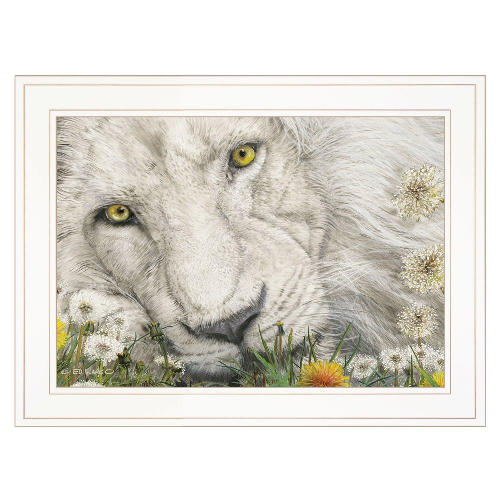Dandy Lion 2 White Framed Print Wall Art HomeRoots