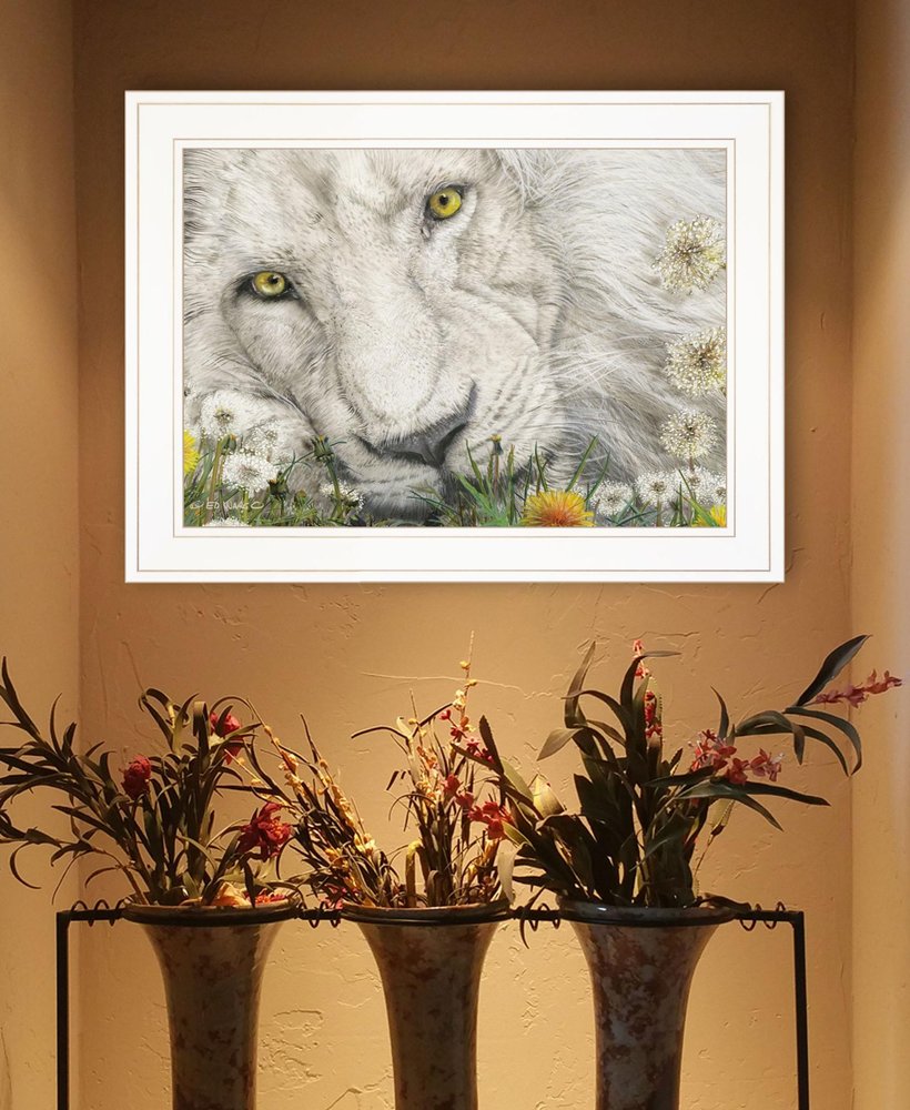 Dandy Lion 2 White Framed Print Wall Art HomeRoots