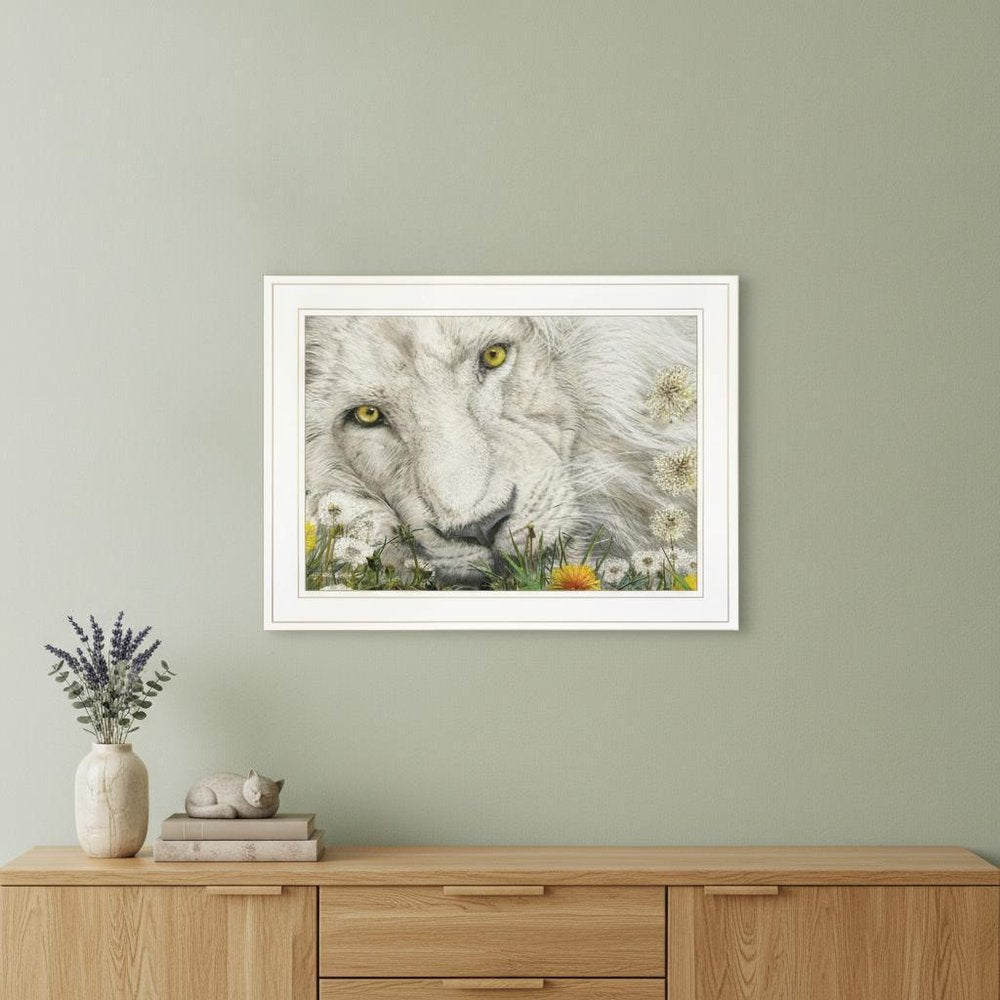 Dandy Lion 2 White Framed Print Wall Art HomeRoots
