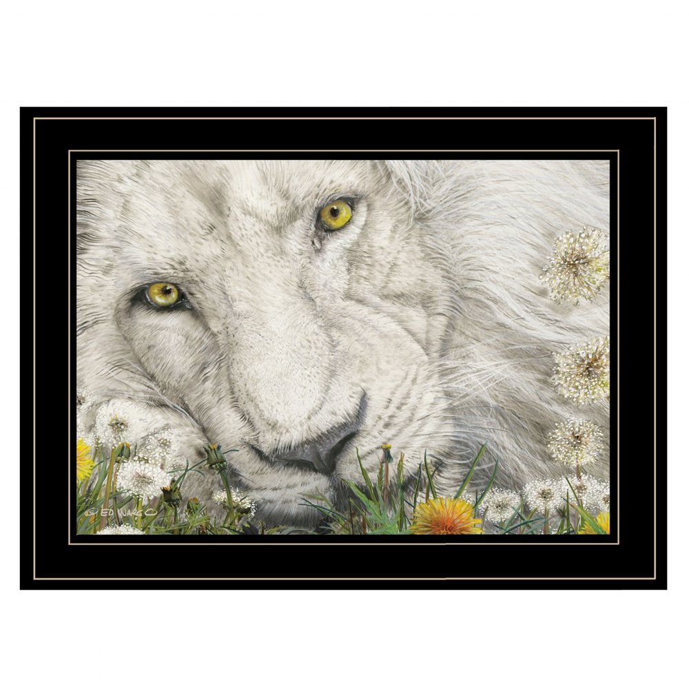 Dandy Lion 3 Black Framed Print Wall Art HomeRoots