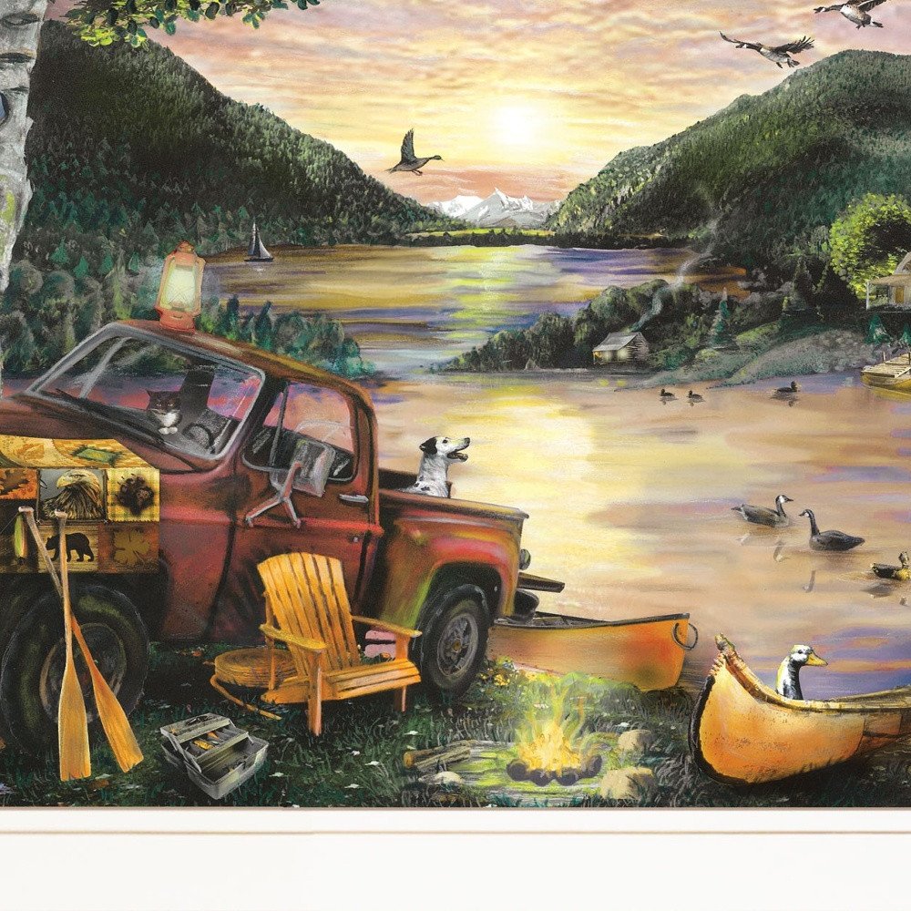 Lakefront Camping I 2 White Framed Print Wall Art HomeRoots