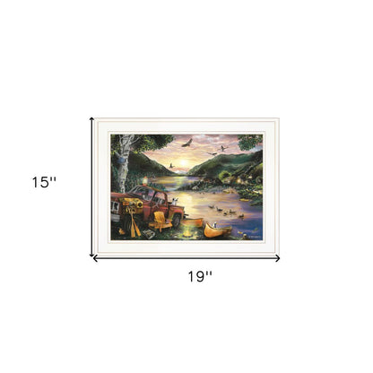 Lakefront Camping I 2 White Framed Print Wall Art HomeRoots