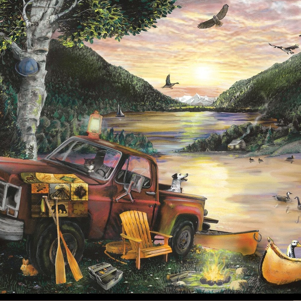 Lakefront Camping I 3 Black Framed Print Wall Art HomeRoots