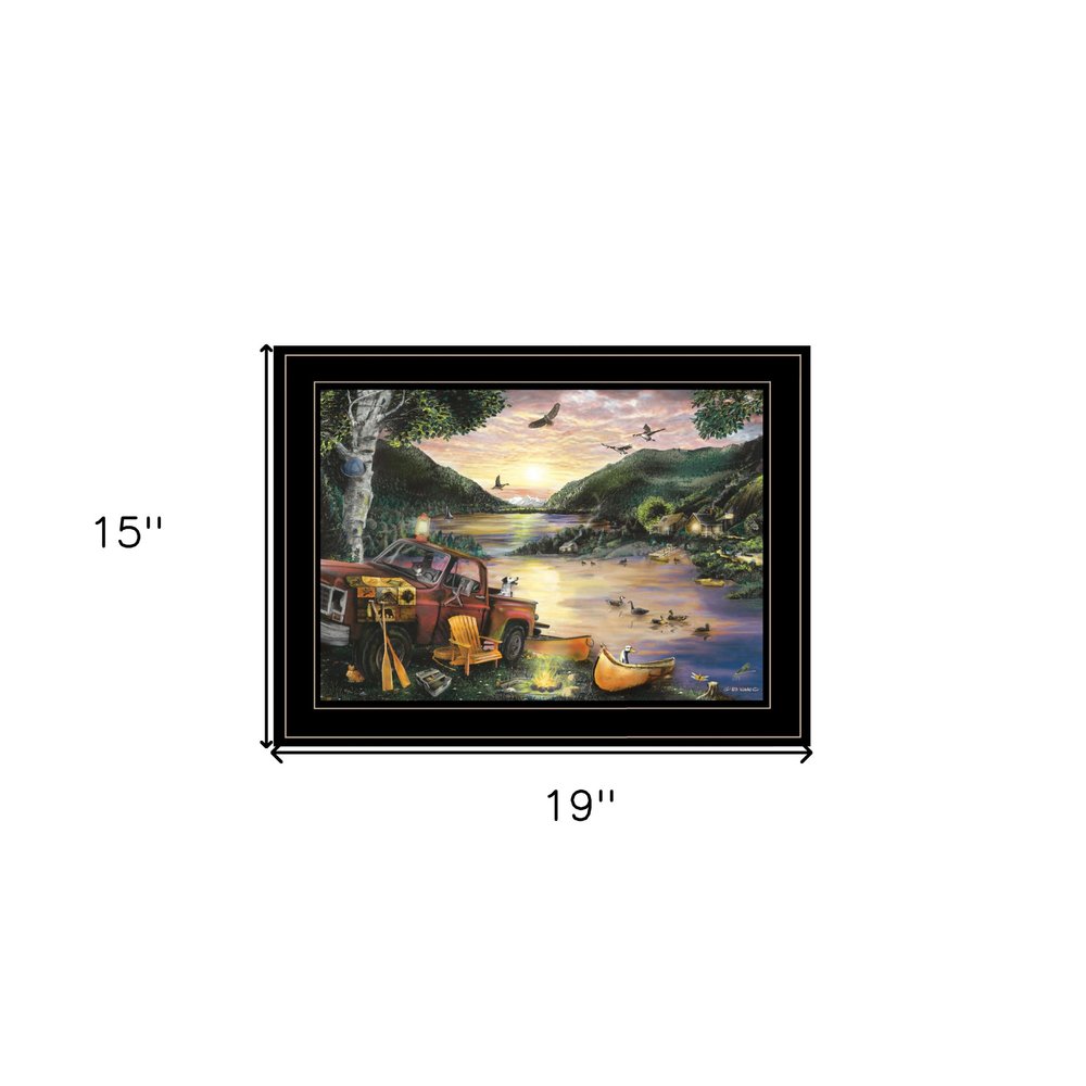 Lakefront Camping I 3 Black Framed Print Wall Art HomeRoots