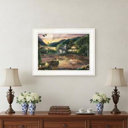 Lakefront Camping II 2 White Framed Print Wall Art HomeRoots
