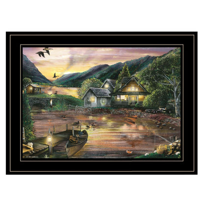 Lakefront Camping II 3 Black Framed Print Wall Art HomeRoots