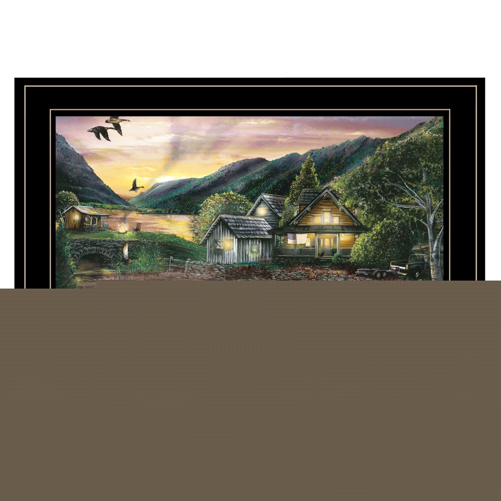 Lakefront Camping II 3 Black Framed Print Wall Art HomeRoots