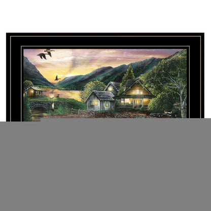 Lakefront Camping II 3 Black Framed Print Wall Art HomeRoots