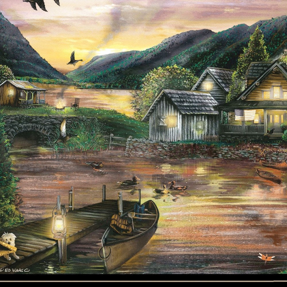 Lakefront Camping II 3 Black Framed Print Wall Art HomeRoots