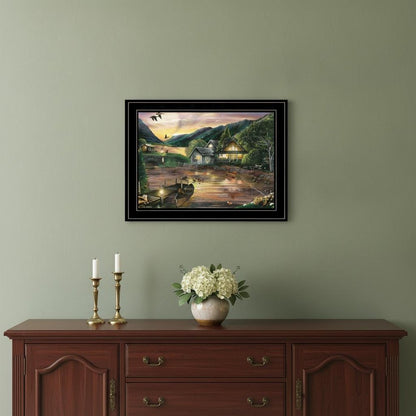 Lakefront Camping II 3 Black Framed Print Wall Art HomeRoots