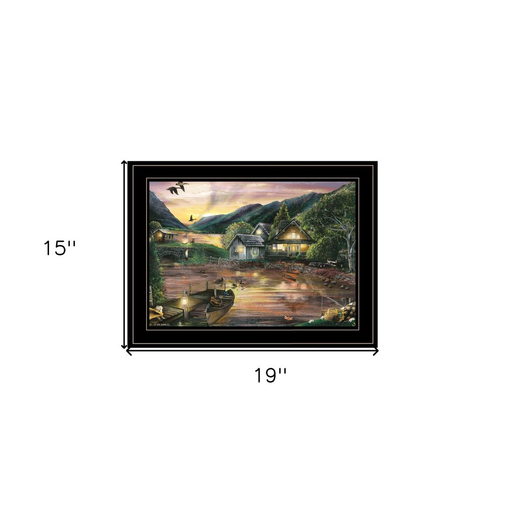 Lakefront Camping II 3 Black Framed Print Wall Art HomeRoots