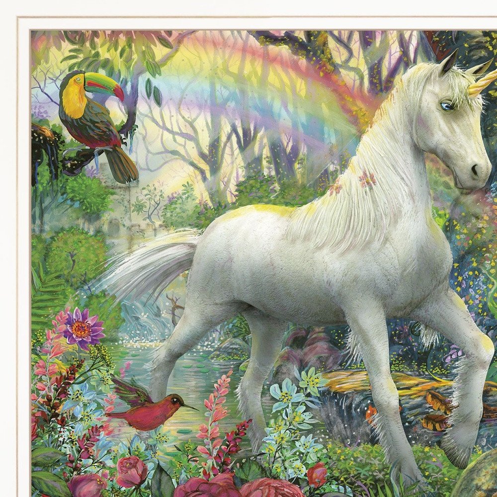Rainbow Unicorn 2 White Framed Print Wall Art HomeRoots
