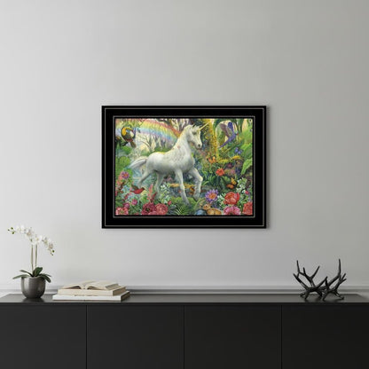 Rainbow Unicorn 3 Black Framed Print Wall Art HomeRoots