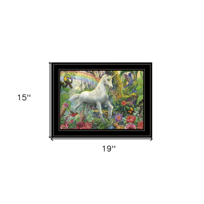 Rainbow Unicorn 3 Black Framed Print Wall Art HomeRoots