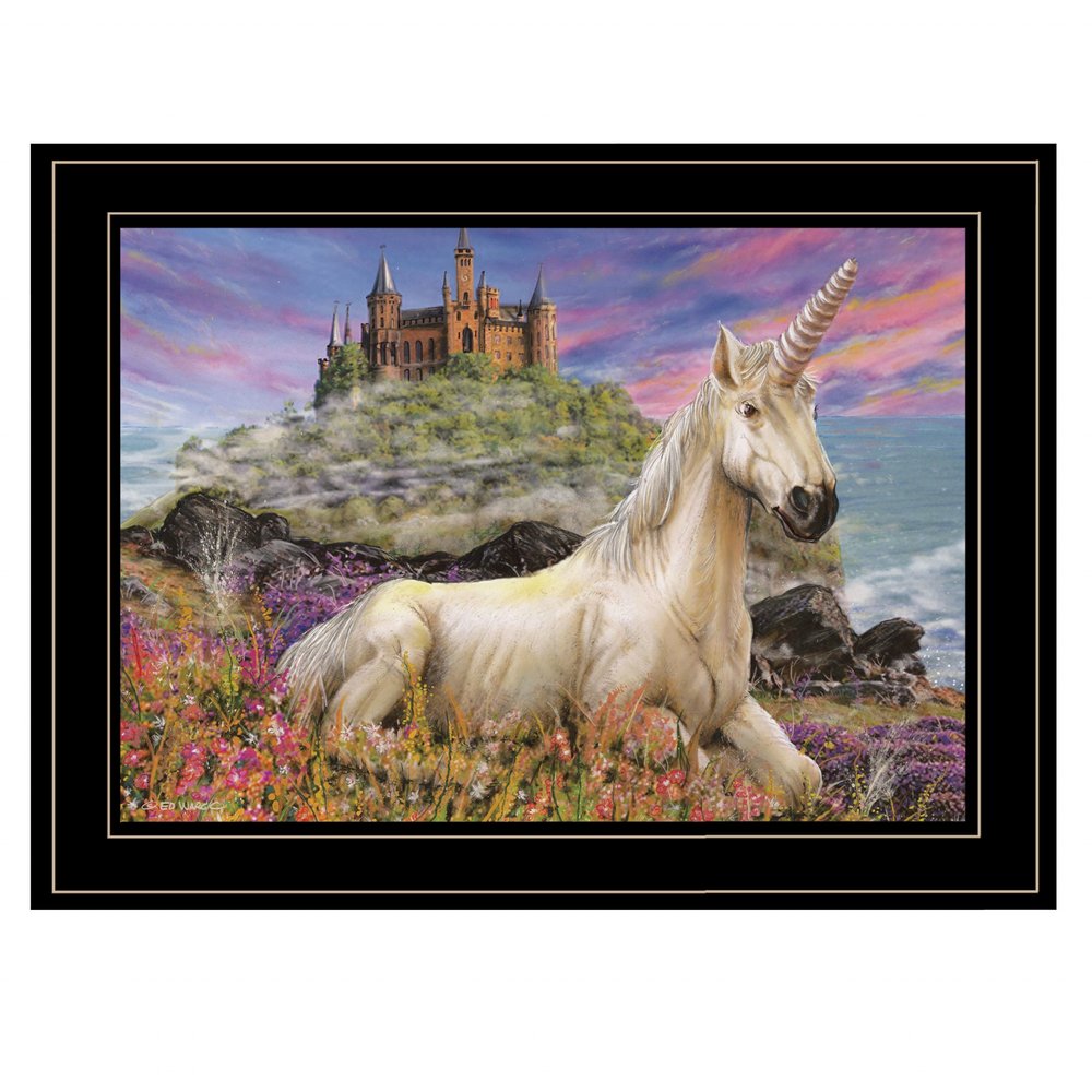 Royal Unicorn 3 Black Framed Print Wall Art HomeRoots