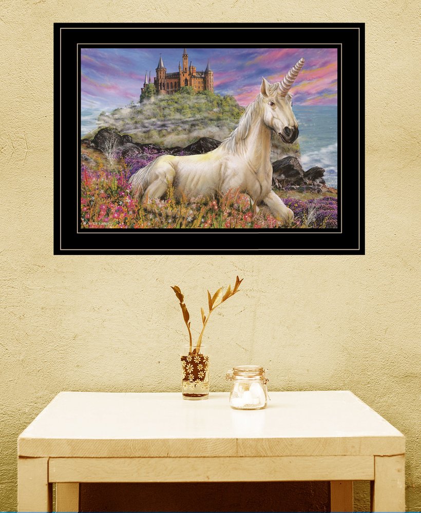 Royal Unicorn 3 Black Framed Print Wall Art HomeRoots
