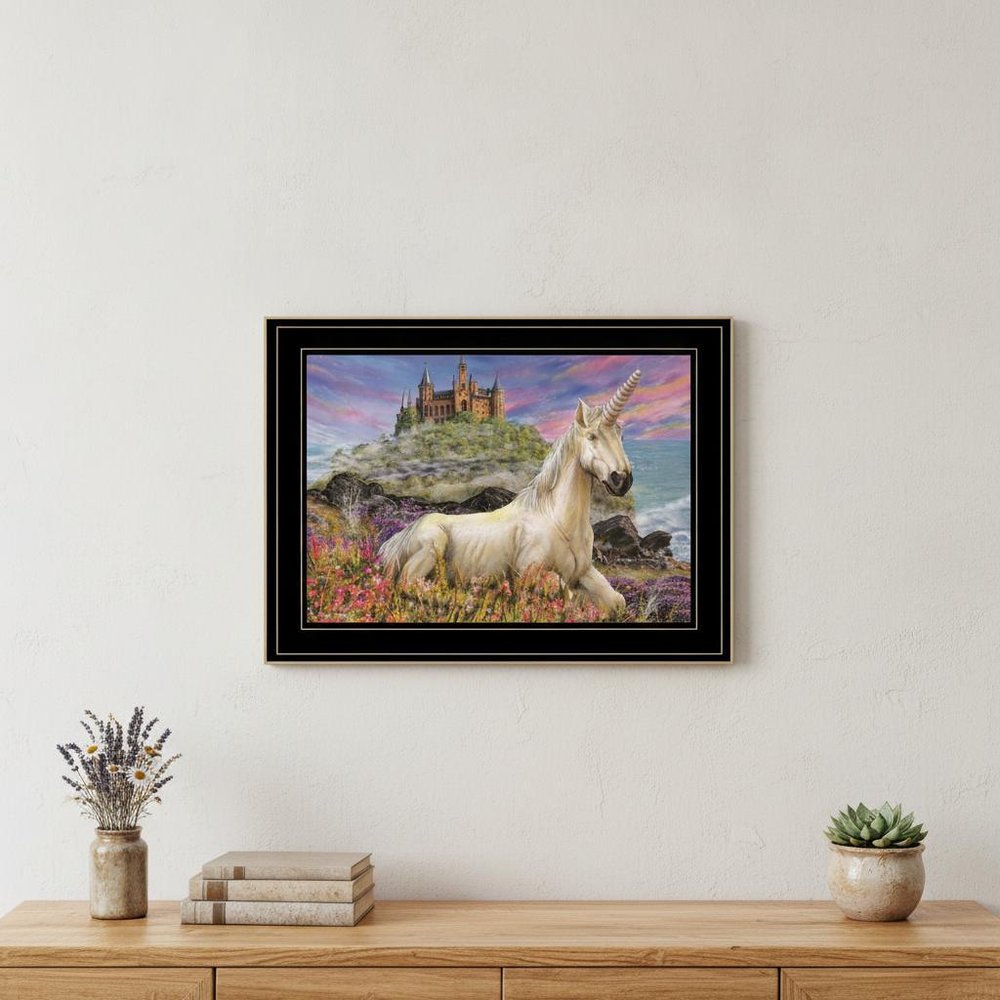 Royal Unicorn 3 Black Framed Print Wall Art HomeRoots
