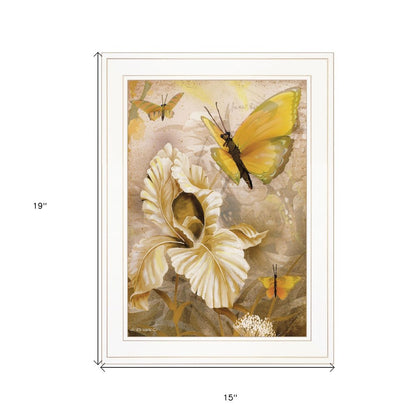 Flowers and Butterflies I 2 White Framed Print Wall Art HomeRoots