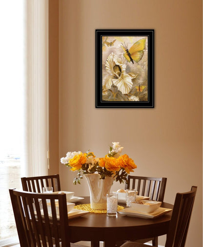 Flowers and Butterflies I 3 Black Framed Print Wall Art HomeRoots