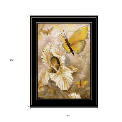 Flowers and Butterflies I 3 Black Framed Print Wall Art HomeRoots