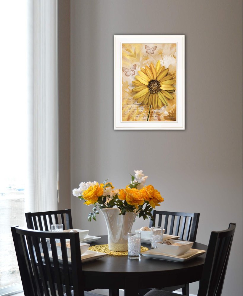 Flowers and Butterflies II 2 White Framed Print Wall Art HomeRoots