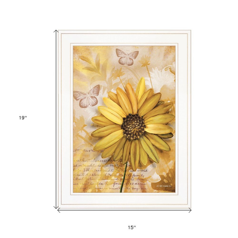 Flowers and Butterflies II 2 White Framed Print Wall Art HomeRoots