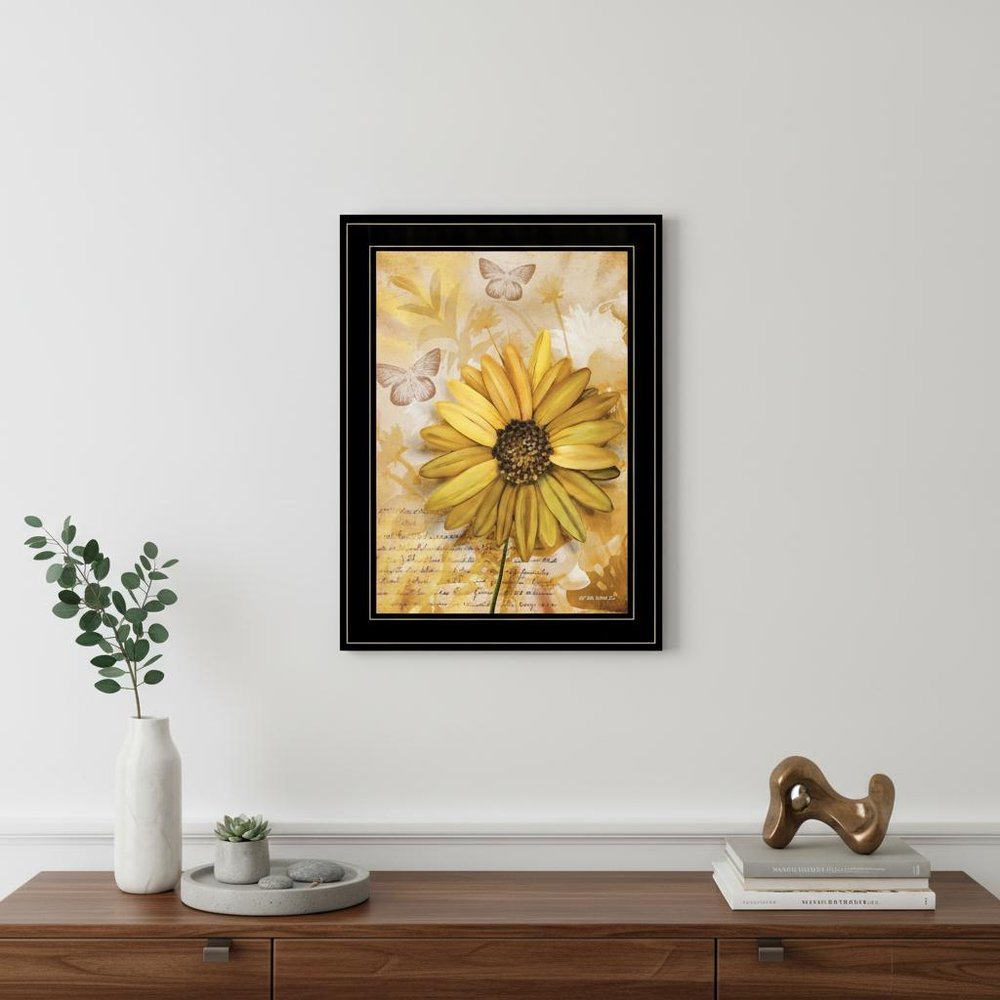 Flowers and Butterflies II 3 Black Framed Print Wall Art HomeRoots