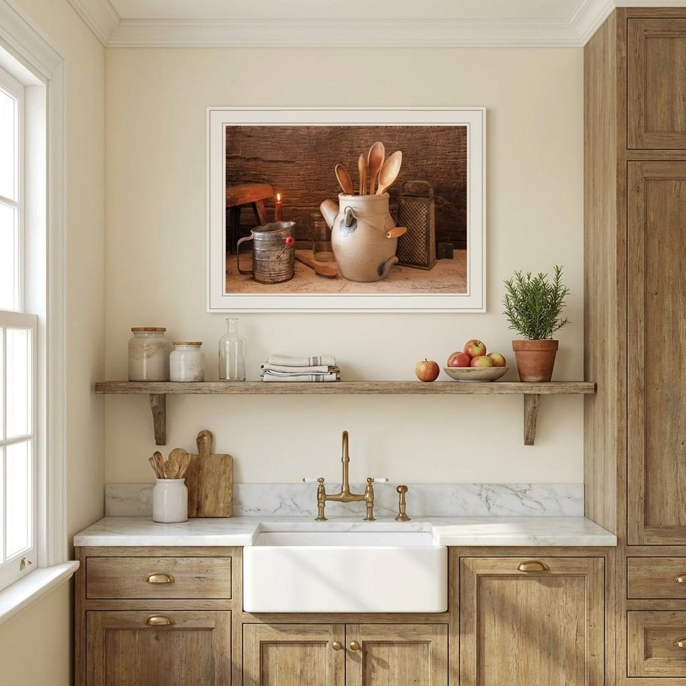 Grandmas Kitchen Tools 2 White Framed Print Kitchen Wall Art HomeRoots