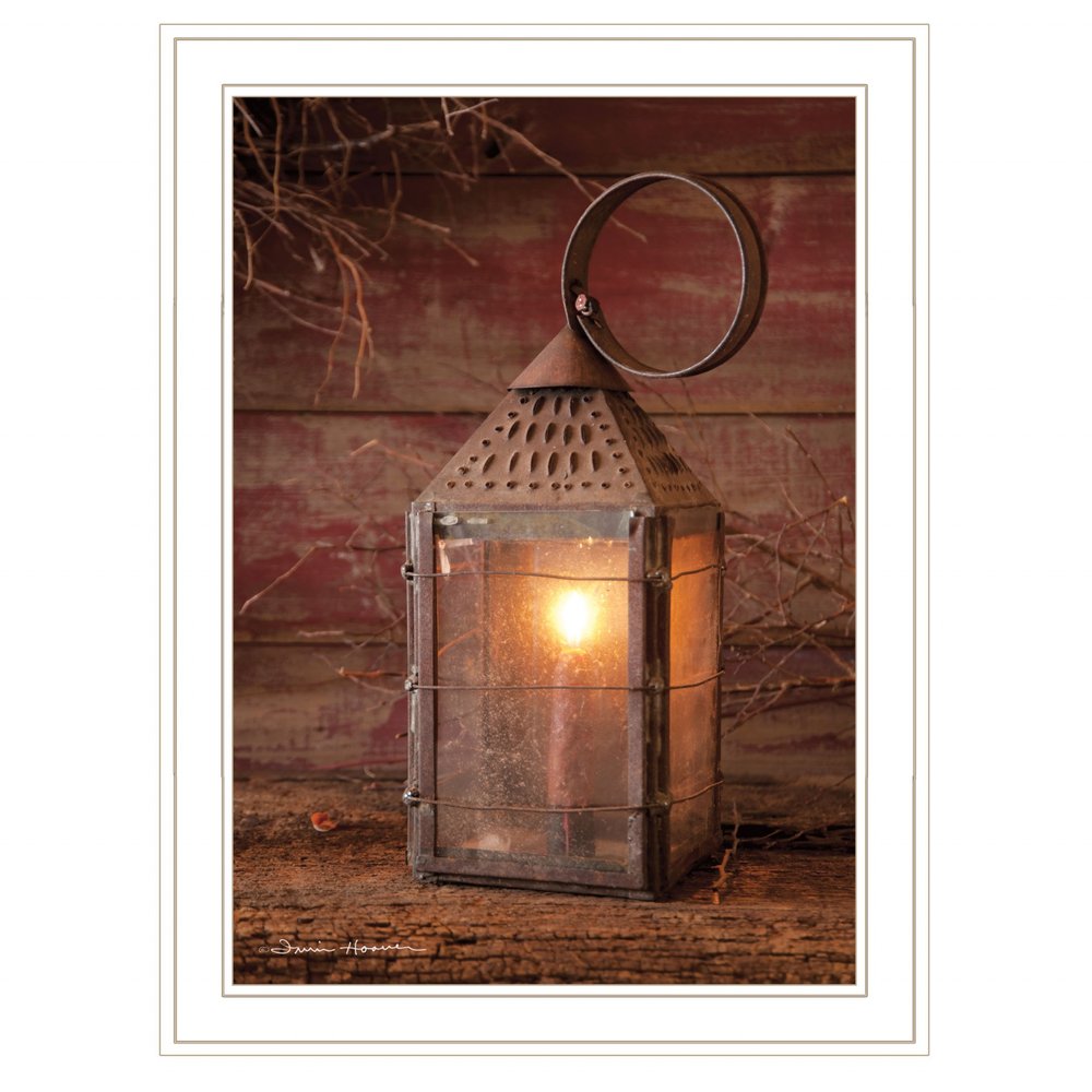 Innkeepers Lantern 3 White Framed Print Wall Art HomeRoots