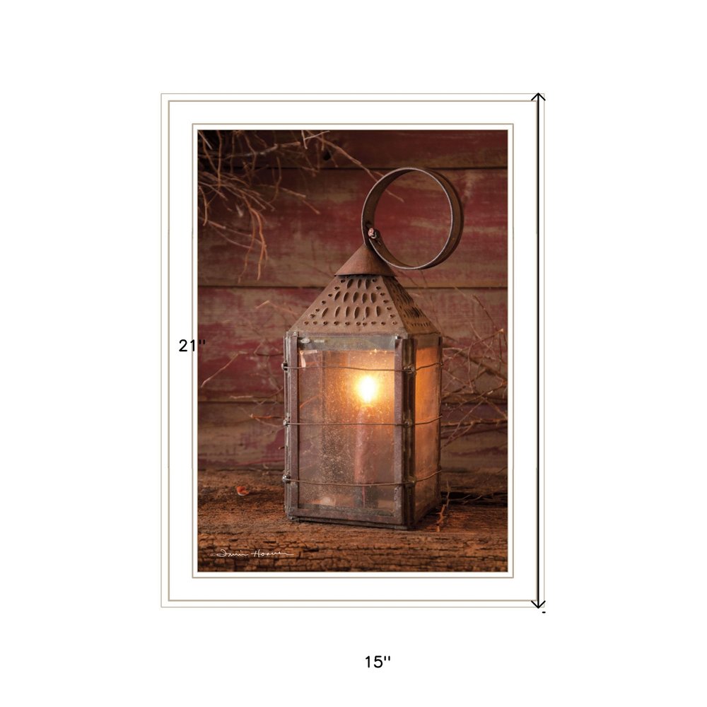 Innkeepers Lantern 3 White Framed Print Wall Art HomeRoots