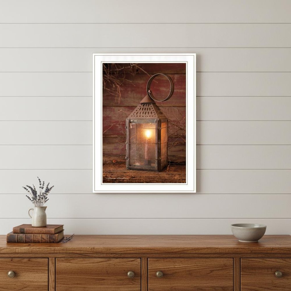 Innkeepers Lantern 3 White Framed Print Wall Art HomeRoots