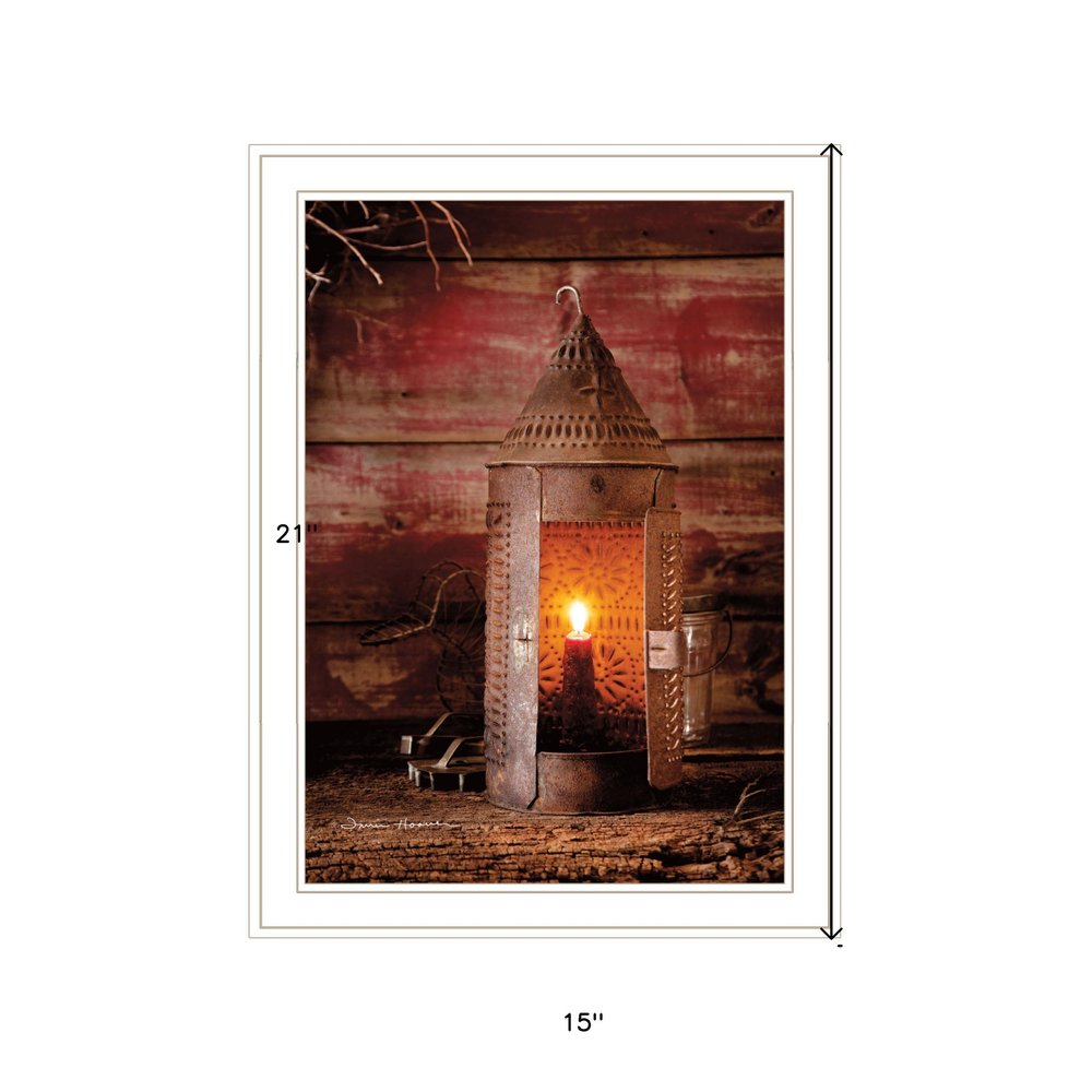 Tinners Lantern 1 White Framed Print Wall Art HomeRoots
