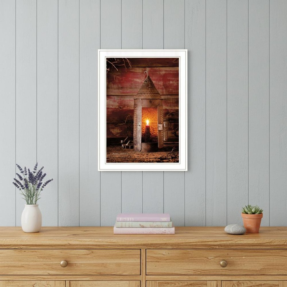 Tinners Lantern 1 White Framed Print Wall Art HomeRoots