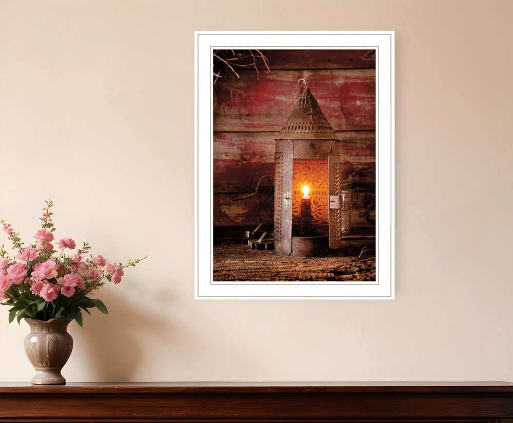 Tinners Lantern 1 White Framed Print Wall Art HomeRoots