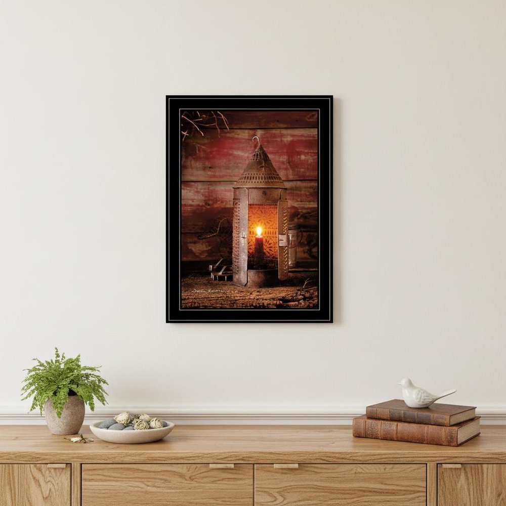 Tinners Lantern 2 Black Framed Print Wall Art HomeRoots