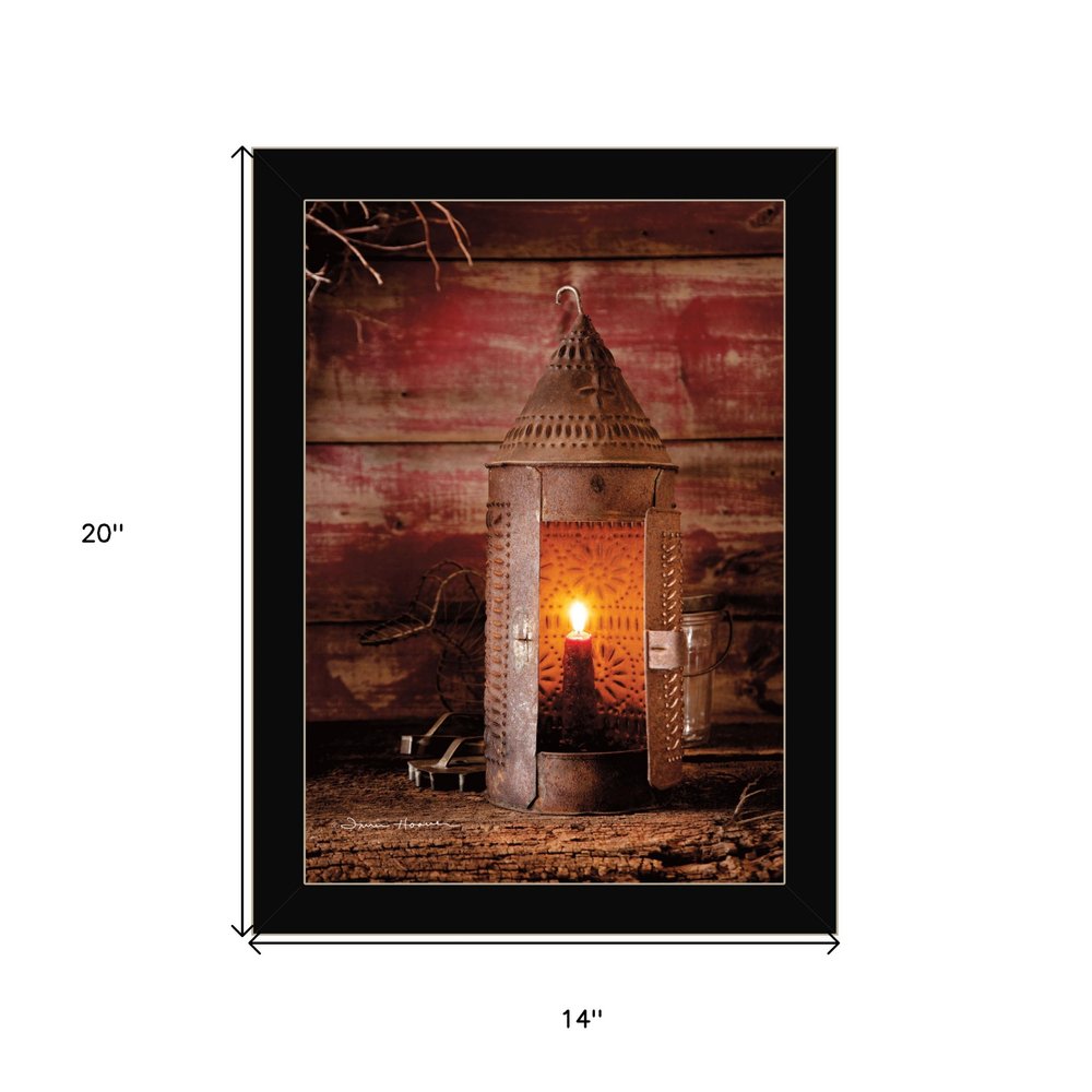 Tinners Lantern 3 Black Framed Print Wall Art HomeRoots