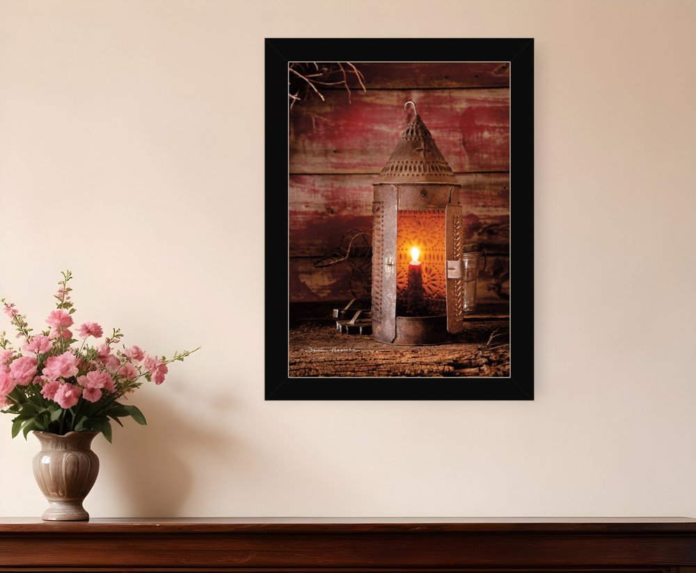Tinners Lantern 3 Black Framed Print Wall Art HomeRoots