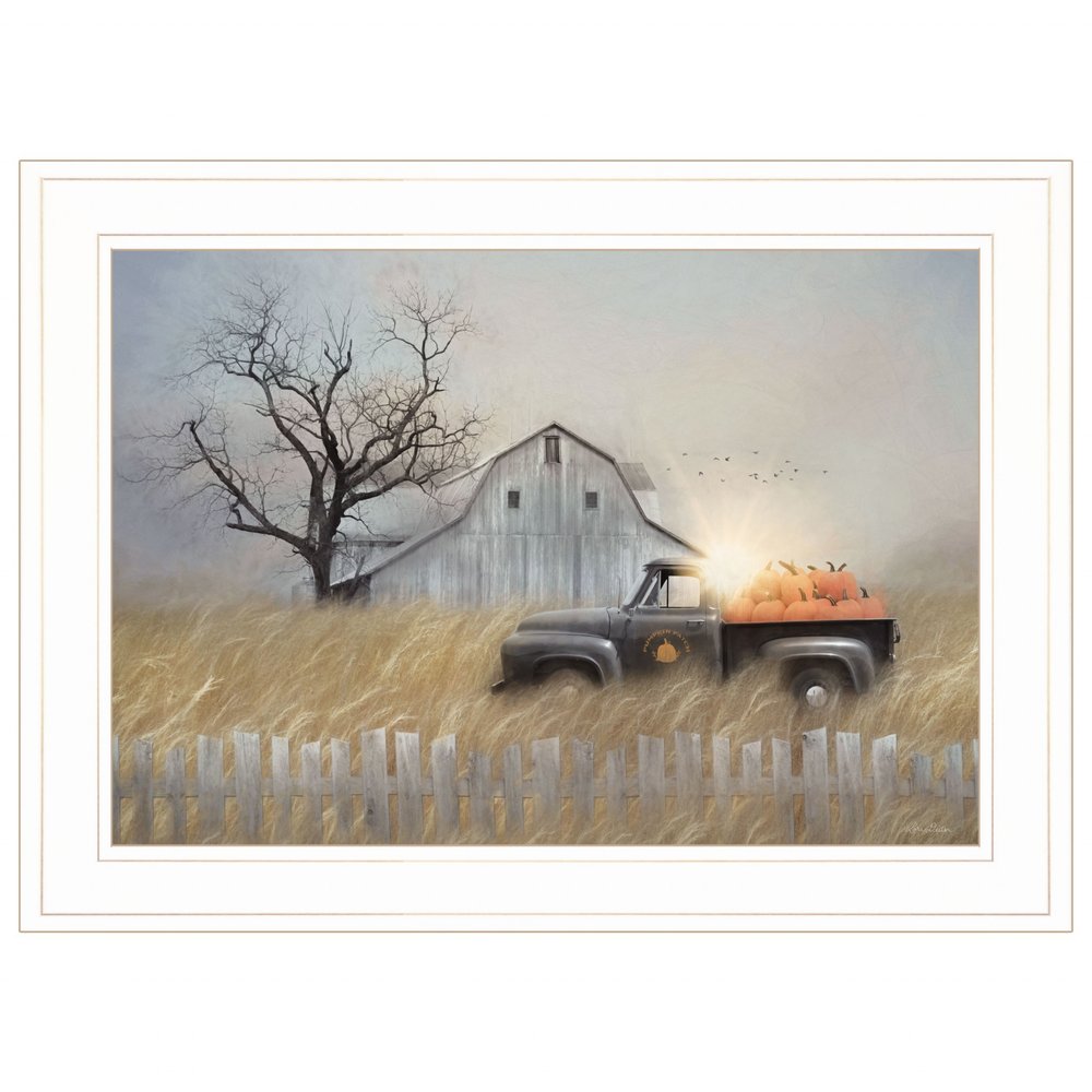 Fall Pumpkin Harvest 2 White Framed Print Kitchen Wall Art — view 1