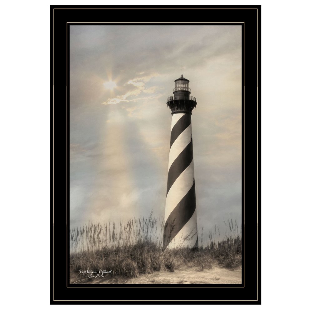 Cape Hatteras Lighthouse 3 Black Framed Print Wall Art — view 1