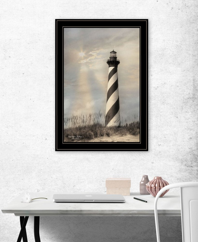 Cape Hatteras Lighthouse 3 Black Framed Print Wall Art — view 2