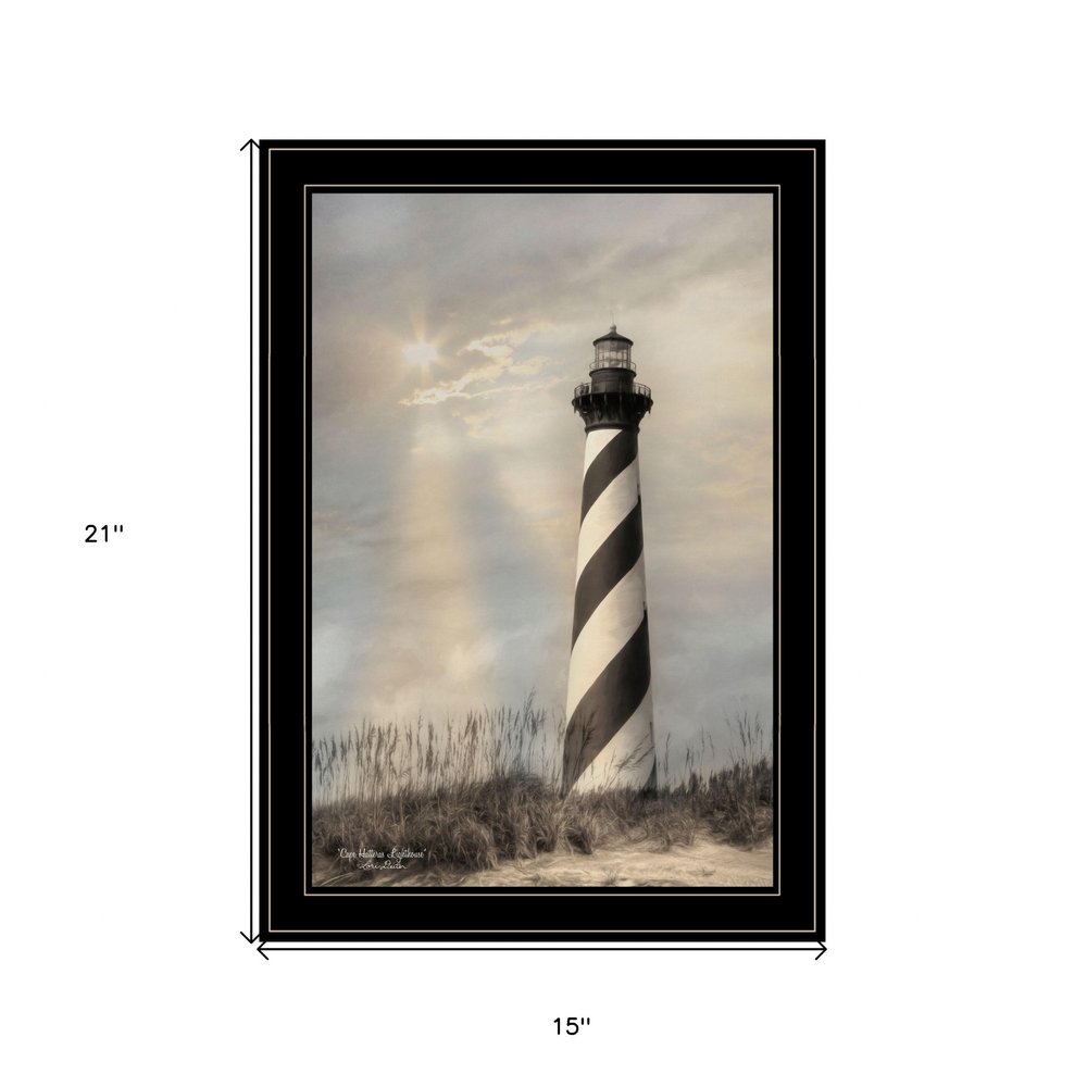 Cape Hatteras Lighthouse 3 Black Framed Print Wall Art — view 4