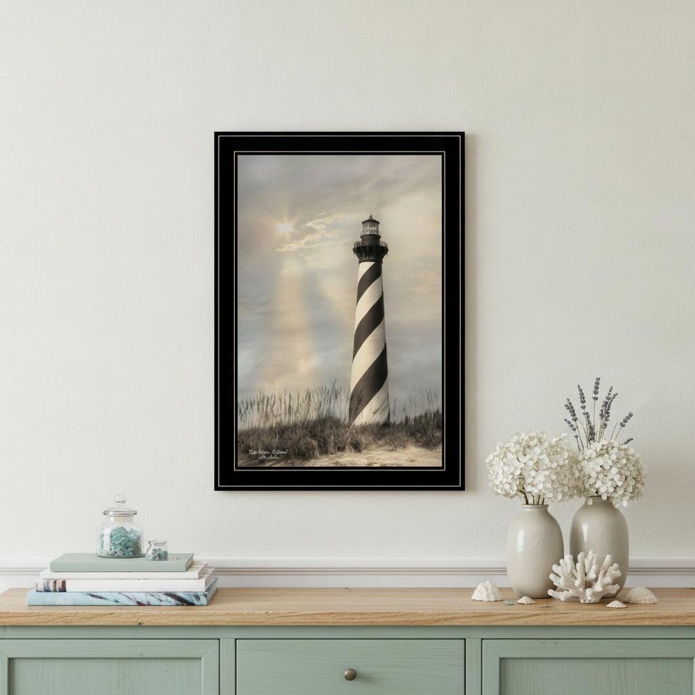 Cape Hatteras Lighthouse 3 Black Framed Print Wall Art — view 5