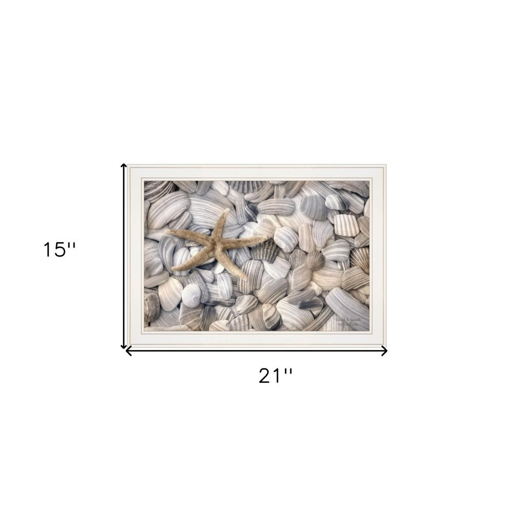 Starfish and Seashells 3 White Framed Print Wall Art — view 5