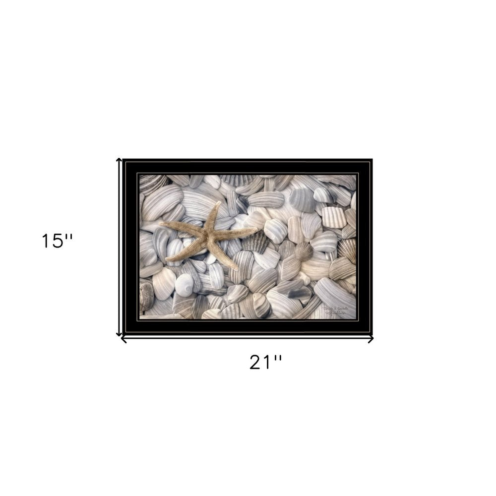 Starfish and Seashells 4 Black Framed Print Wall Art — view 5