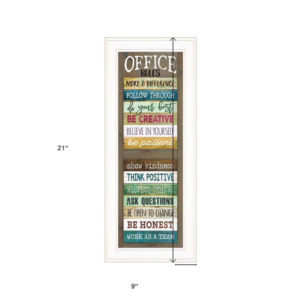 Office Rules 1 White Framed Print Wall Art — view 5