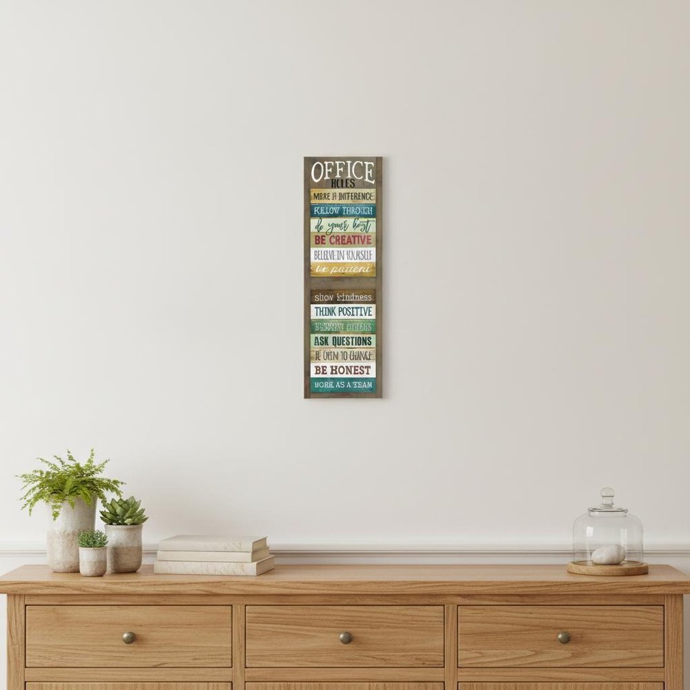 Office Rules 1 White Framed Print Wall Art — view 6