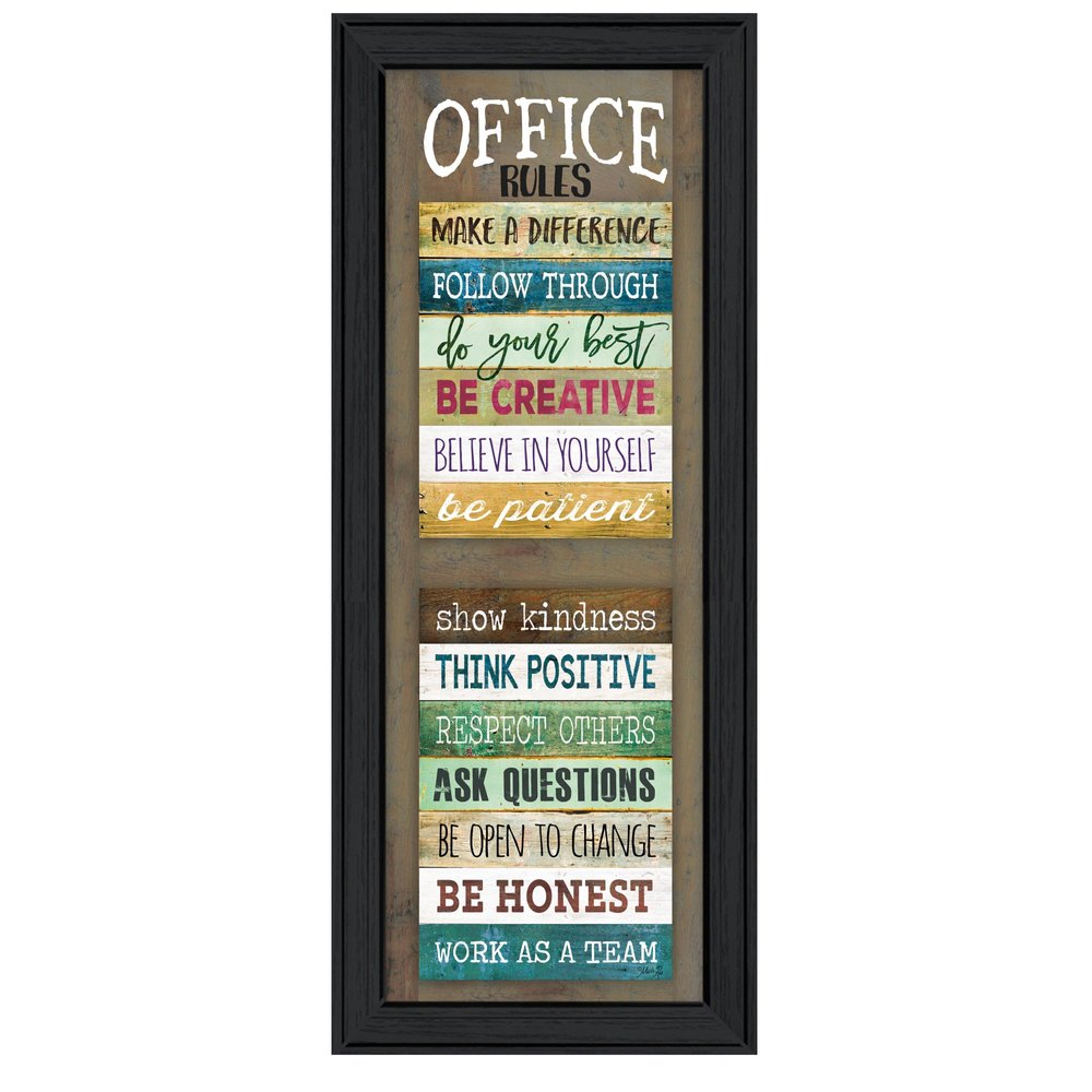Office Rules 2 Black Framed Print Wall Art — view 1