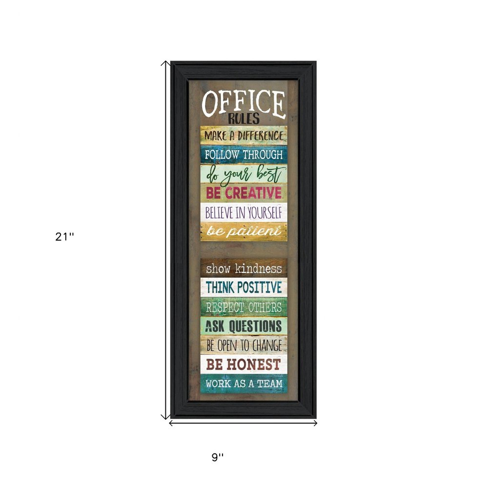 Office Rules 2 Black Framed Print Wall Art — view 5